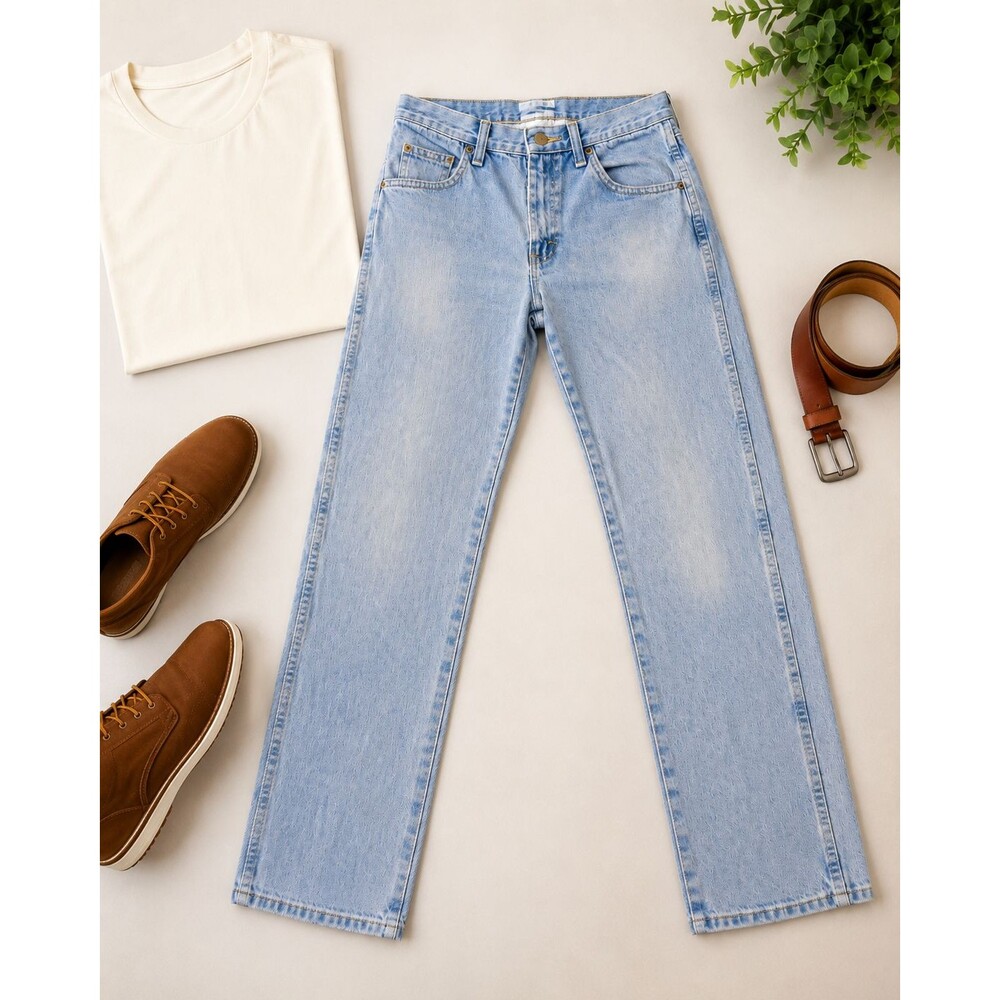 Wrangler 965T1SL Jeans Mens 30x32 Regular Fit Straight Leg Light Wash Denim